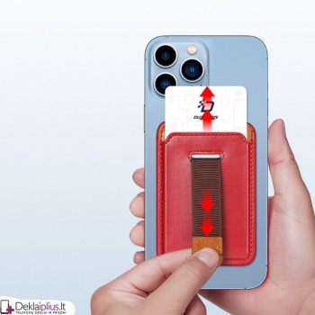 Dux Ducis magnetinis kortelių dėklas - raudonas (telefonams Iphone 12/13/14/15)